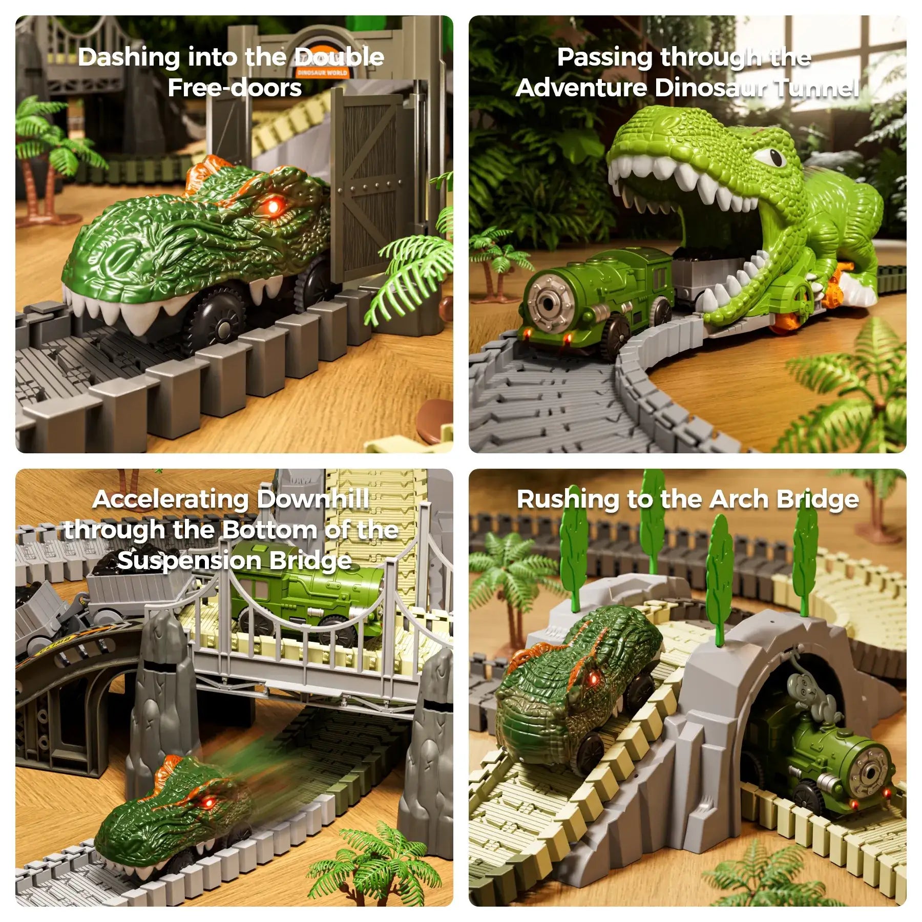 <tc>Set de Pistas de Coches para Niños con Dinosaurios</tc>