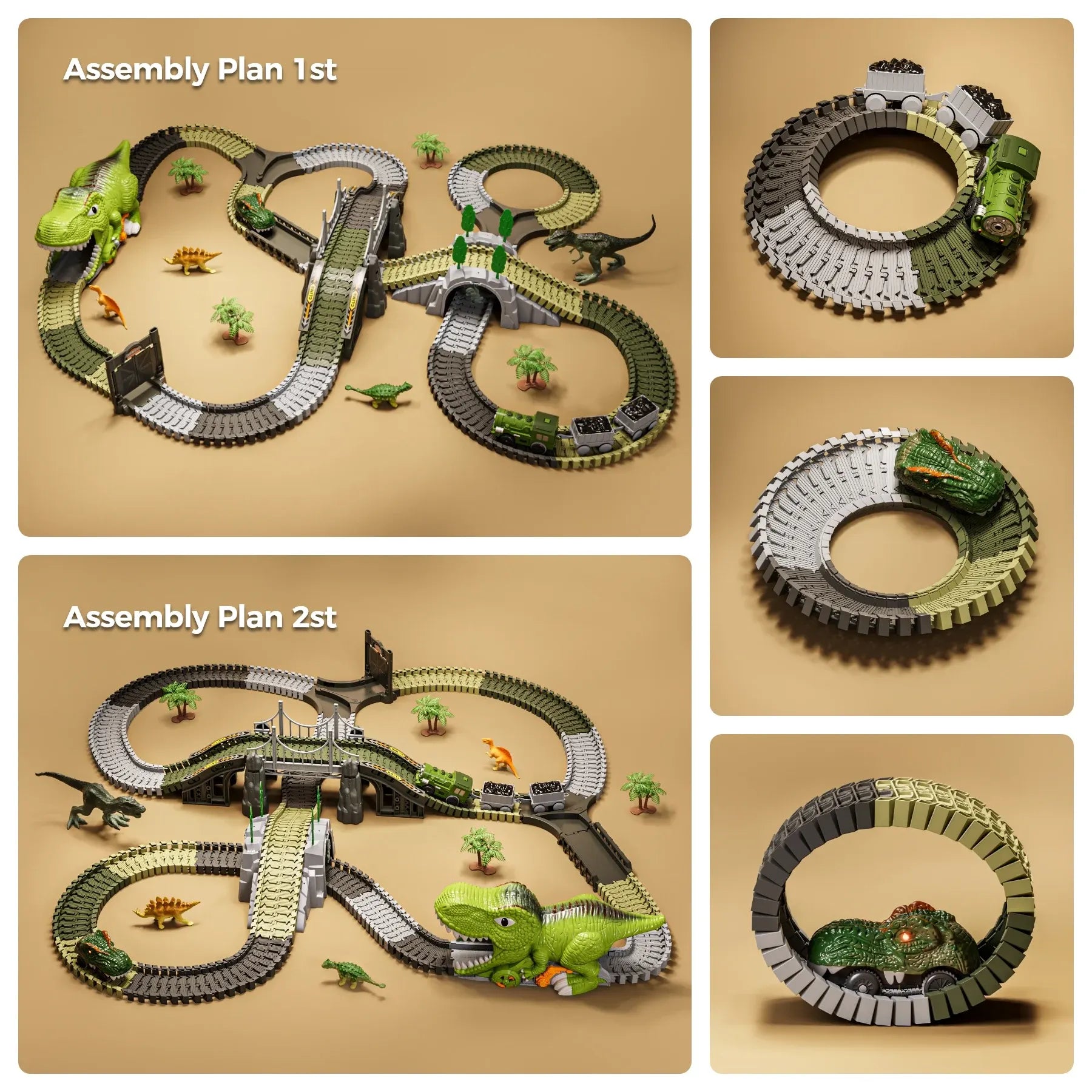 <tc>Set de Pistas de Coches para Niños con Dinosaurios</tc>