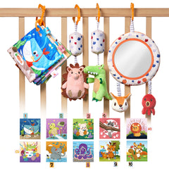 <tc>Set de juguetes para tummy time: espejo, sonajero y libro sensorial
</tc>