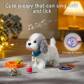 Walk, bark, sing, lick features in realistic dog toy set for kids