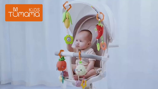 <tc>Sonajeros colgantes de peluche suave en forma de verduras para bebé</tc>