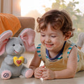Animal de peluche interactivo: elefante animado de peek-a-boo