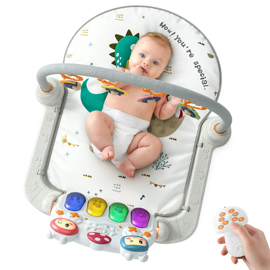 Baby gym and tummy time mat with light and music bluetooth play piano gym