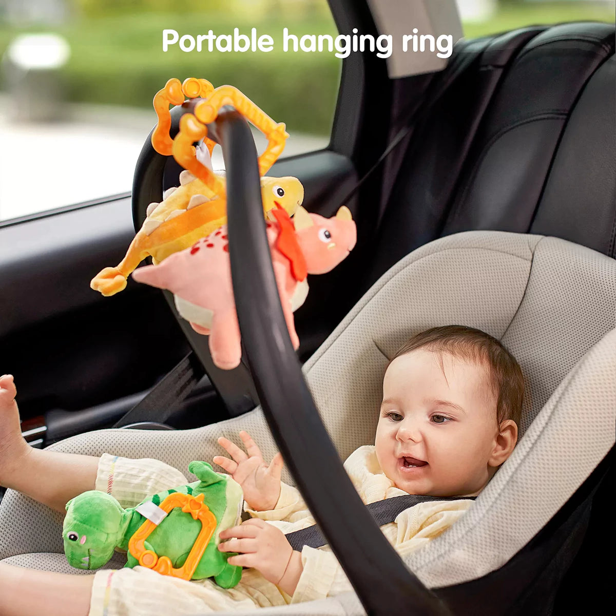 Stuffed dinosaur toy portable hanging ring